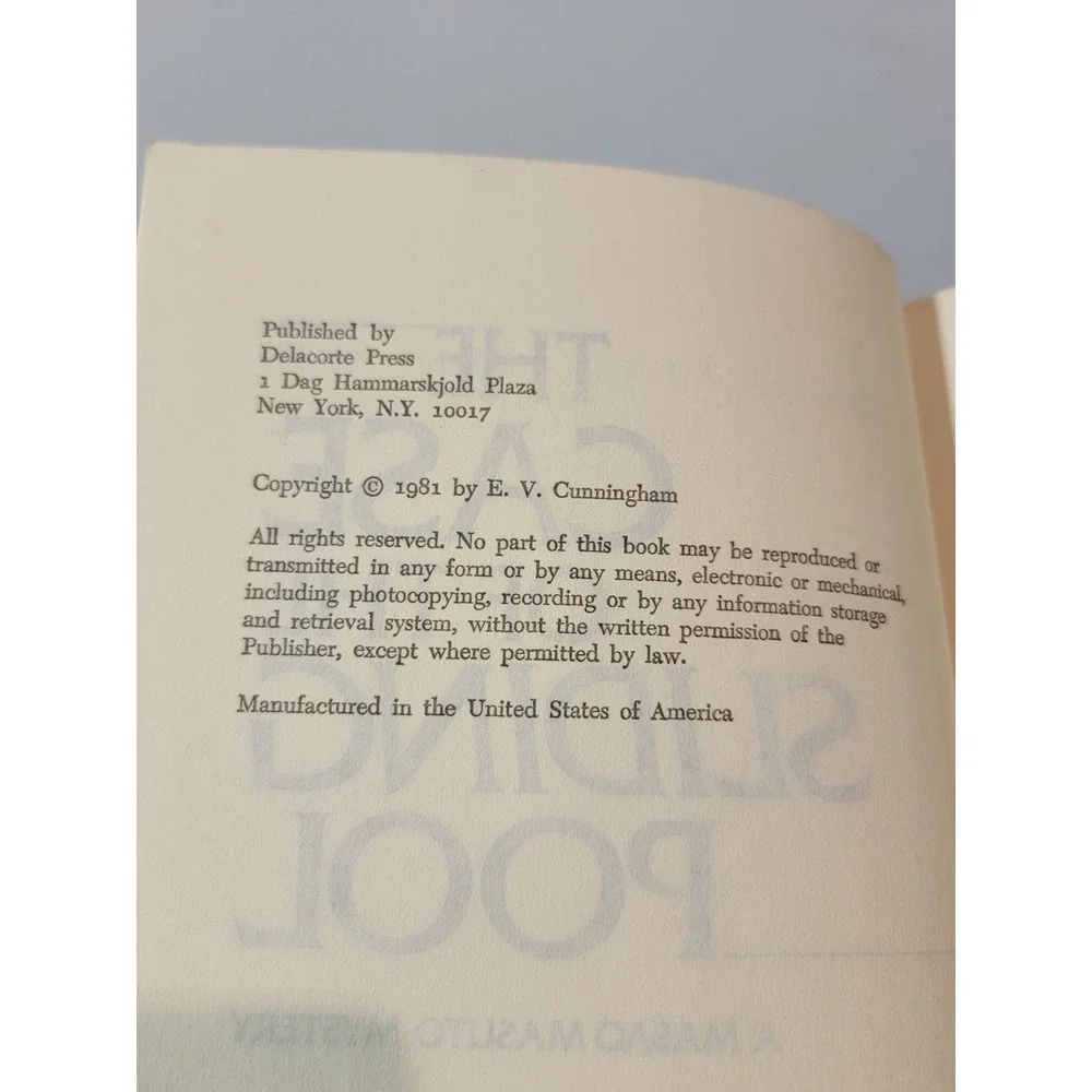 The Case of the Sliding Pool E.V.‎ Cunningham 1981 Masao Masuto Mystery